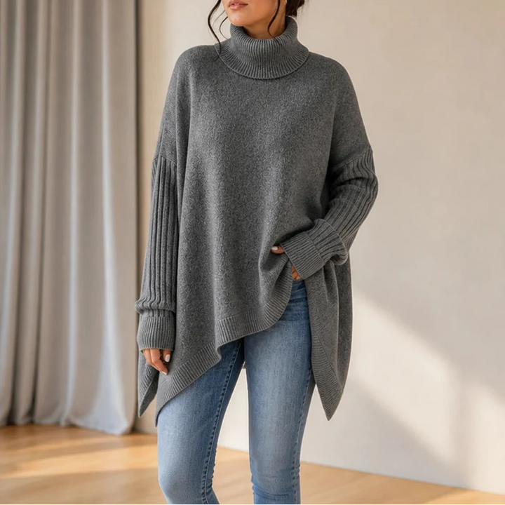 Avenza – Oversized Asymmetrical Turtleneck Sweater
