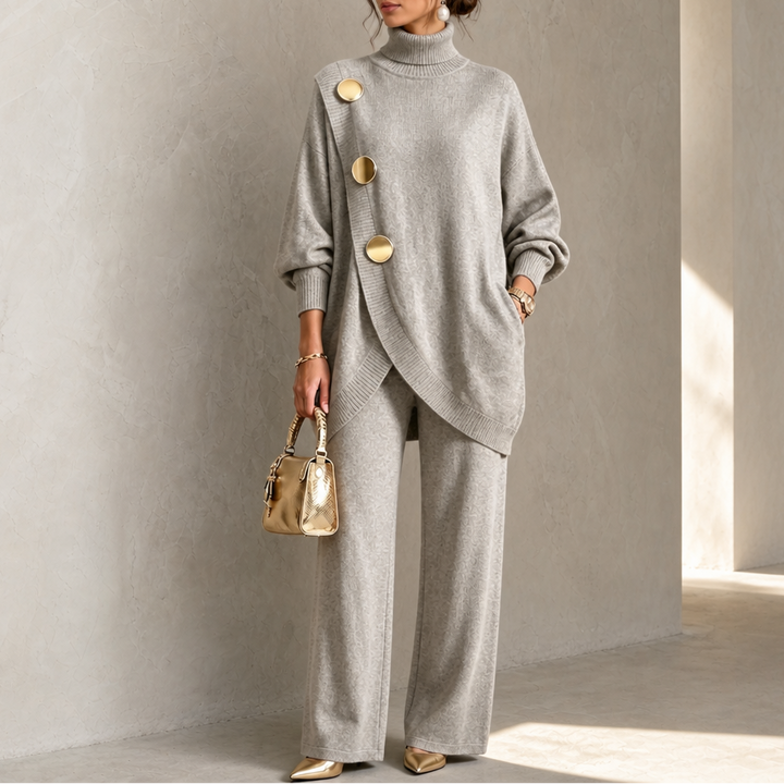 Elara Set – Turtleneck Sweater And Wide-Leg Pants Set