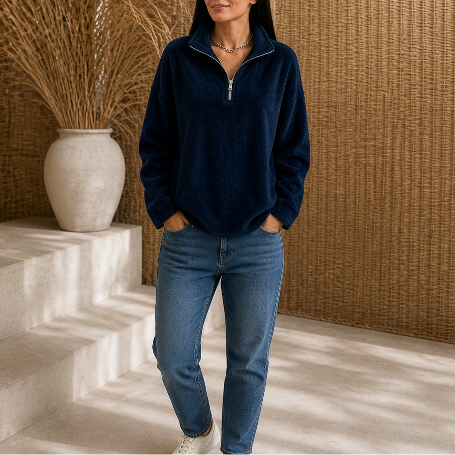 Easewell – Drop-Shoulder Quarter-Zip Pullover