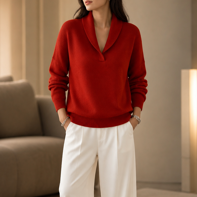 Wrapstead – Shawl Collar Ribbed Knit Pullover Sweater