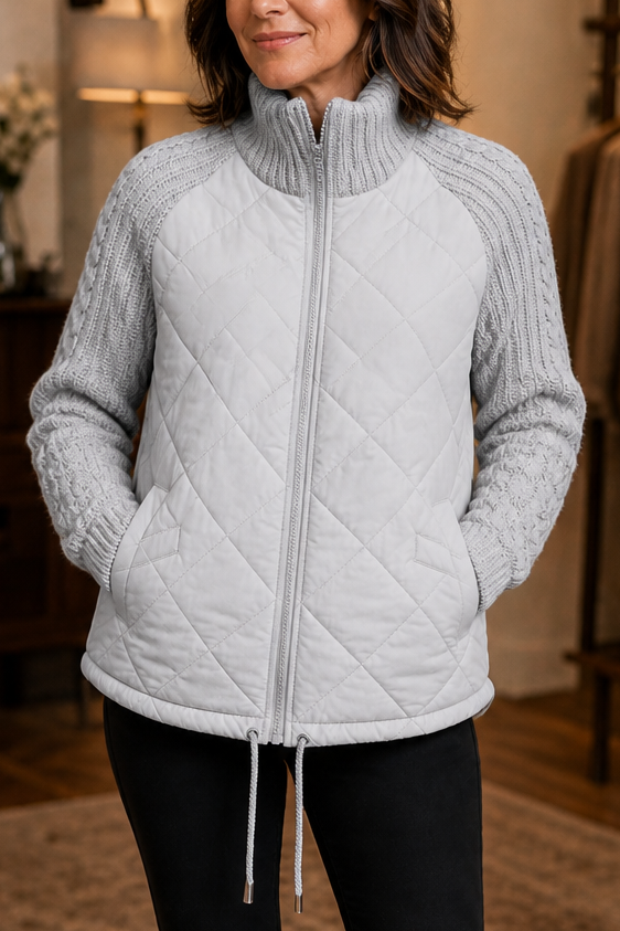 Knitpuff – Knit-Panel Quilted Patchwork Puffer Jacket