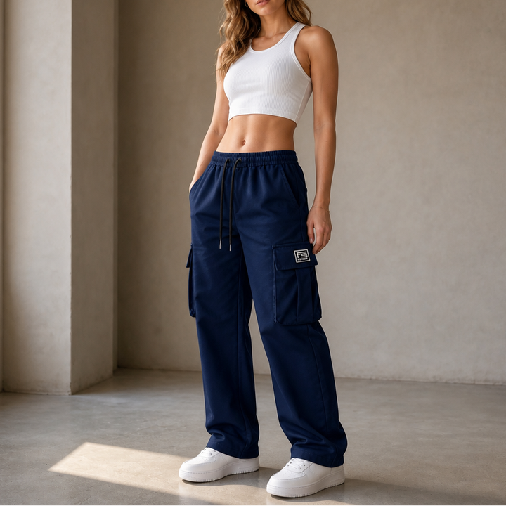 Easeway – Relaxed Straight-Leg Cargo Pants