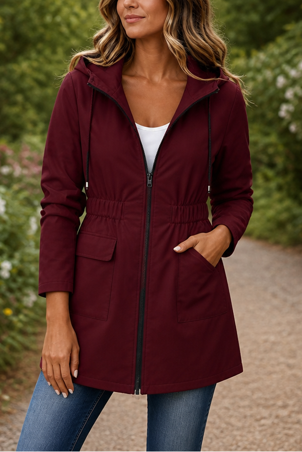 Rainfelle – Slim-Fit Drawstring Waist Hooded Rain Jacket