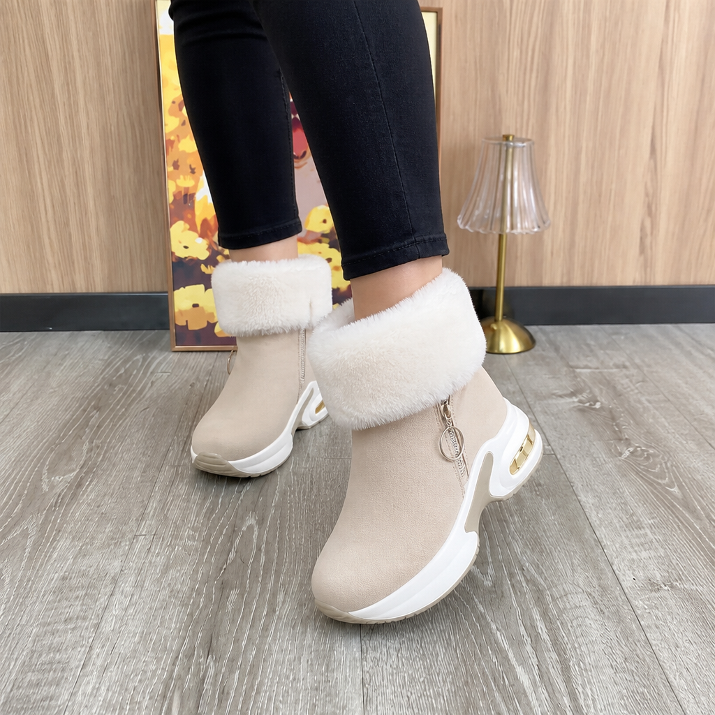 Snowvera – Plush-Lined Wedge Ankle Boots