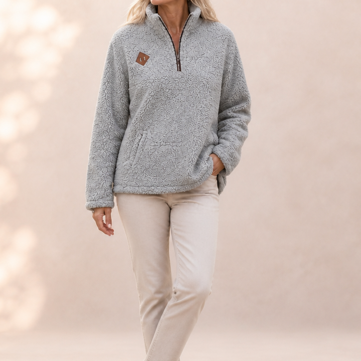 Wrapzo – Oversized Half-Zip Fleece Pullover