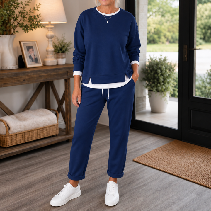 Wearbella – Side-Slit Sweatshirt And Jogger Set