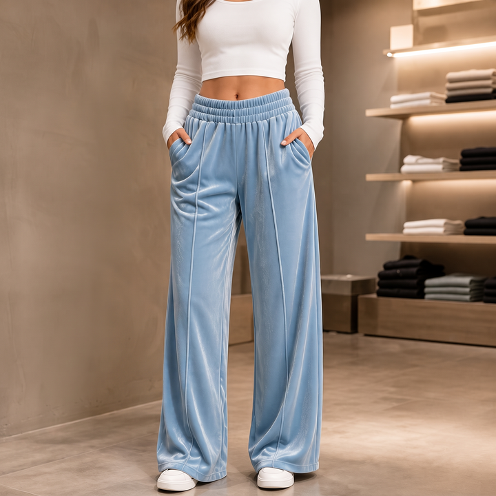 Velvara – Velvet Like Wide-Leg Trousers