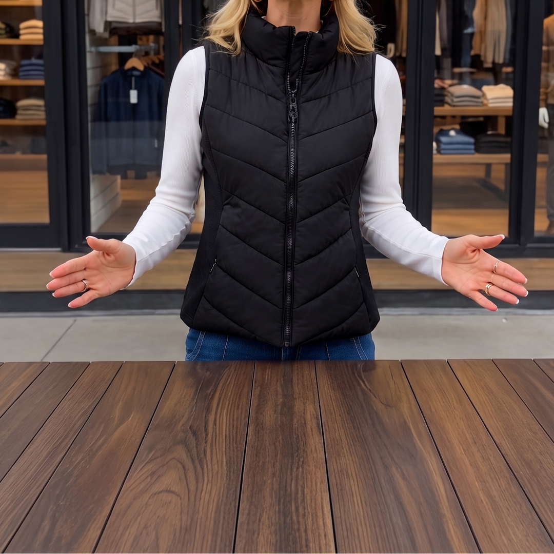 Layerly – Stand Collar Quilted Puffer Vest