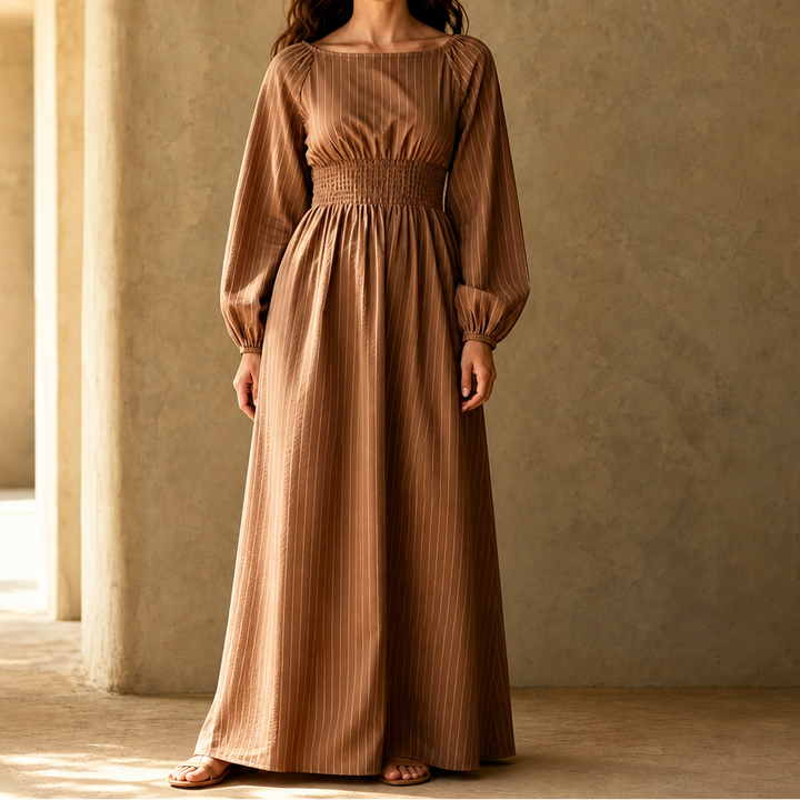 Wovelle – Smocked-Waist Pleated Maxi Dress