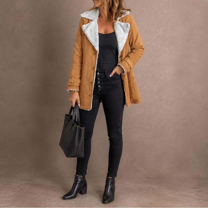 Suede-Finish Lapel Jacket