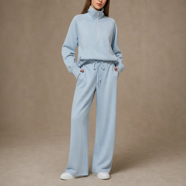 Ease & Elsewhere – Ribbed Oversized Top And Wide-Leg Pants Set