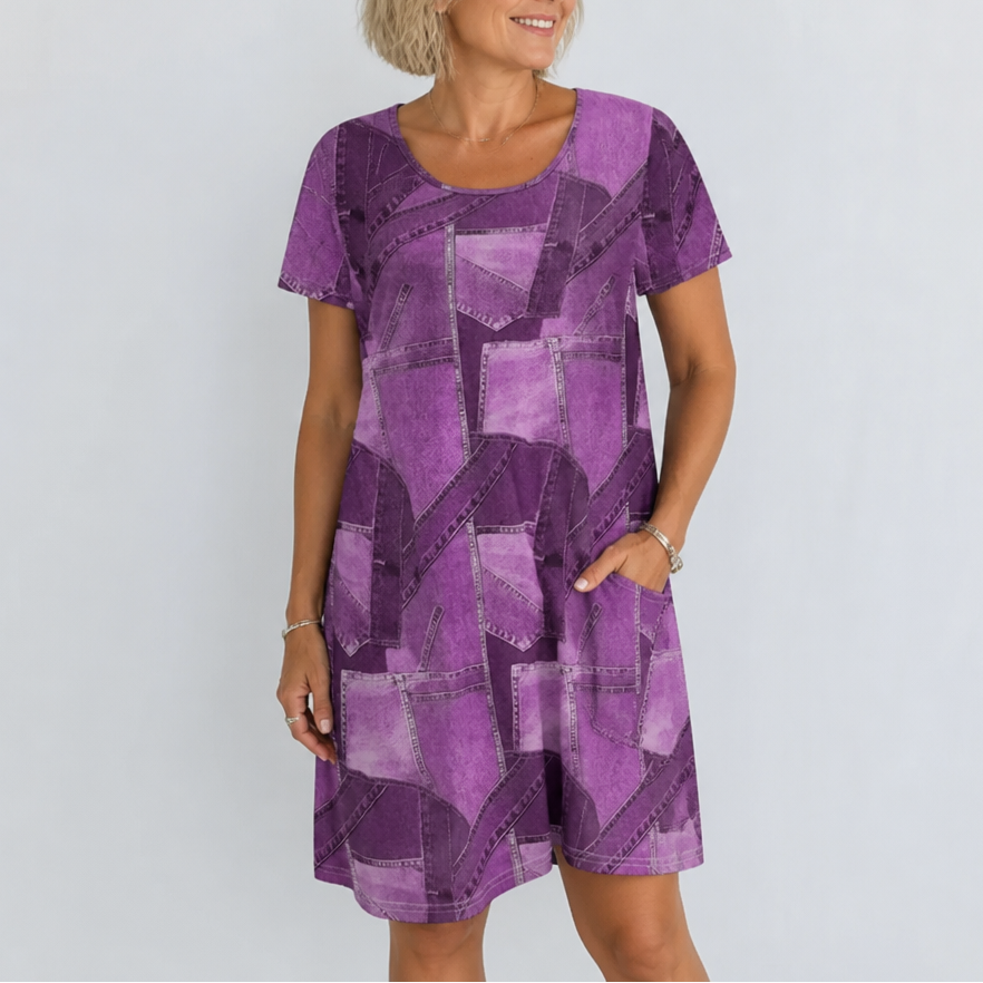 Wearbella – Patchwork Print Relaxed Shift Dress