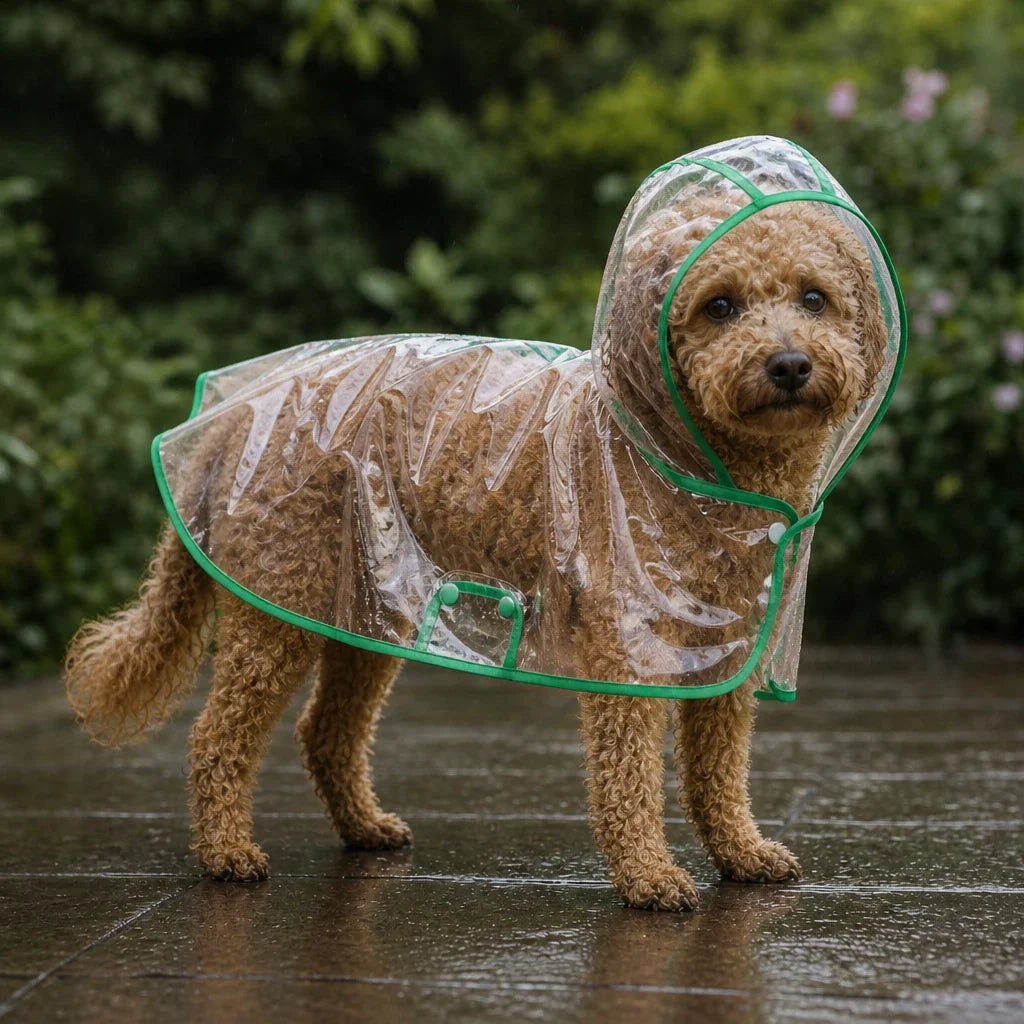 Rainveil – Transparent EVA Dog Raincoat With See-Through Hood