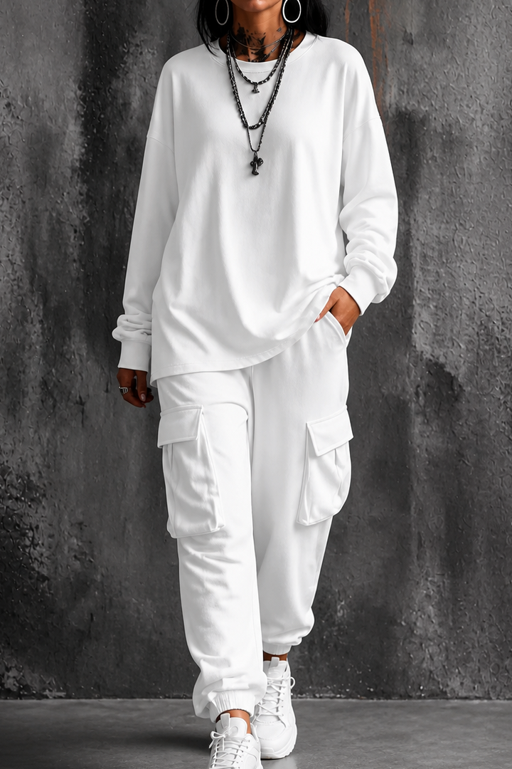 Dayworn – Round Neck Top And Cargo Pants Set