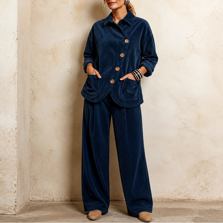 Corfield – Diagonal Button Ribbed Corduroy Shacket