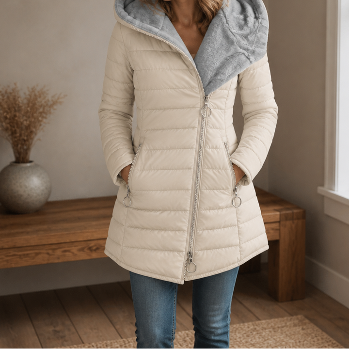 Wintervale – Plush-Lined Hooded Longline Puffer Coat