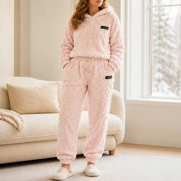 Emberelle – Embossed Plush Tracksuit Set