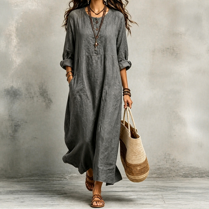 Wearbella – Sleeveless Pocketed Casual Maxi Dress