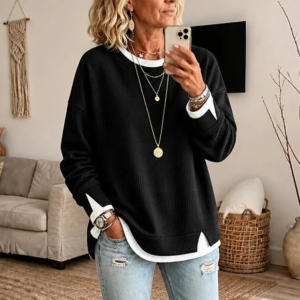 Layerelle – Two-Piece Waffle-Knit Pullover
