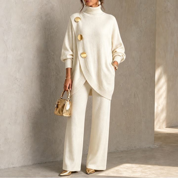 Elara Set – Turtleneck Sweater And Wide-Leg Pants Set