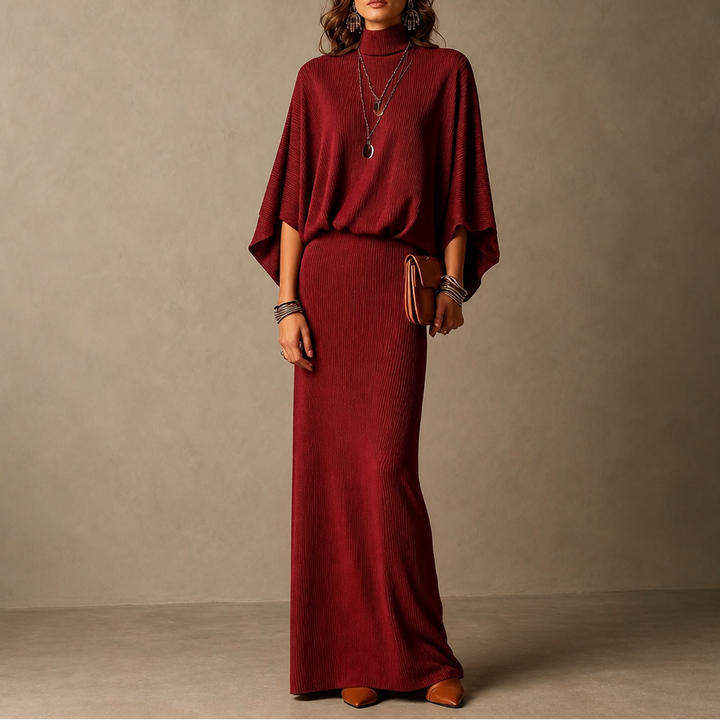 Wearbella – Batwing Sleeve Top And Long Skirt Set