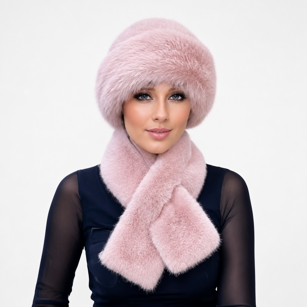 Veluna – Plush Winter Scarf And Hat Set