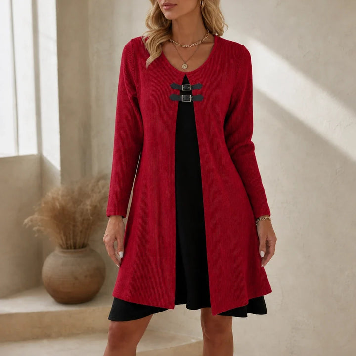 Layerelle – Color-Block Faux-Layered Knit Dress