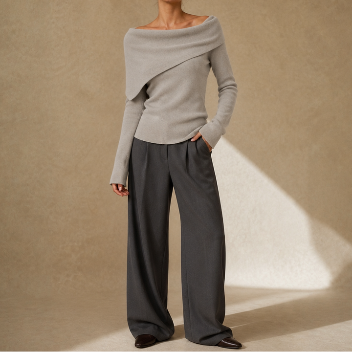 Versavia – Ribbed Convertible Knit Capelet Top