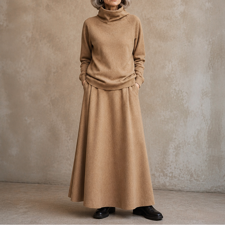 Lunelle – Turtleneck Sweater And Maxi Skirt Set