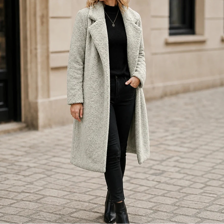 Veloura – Long Teddy Lapel Coat