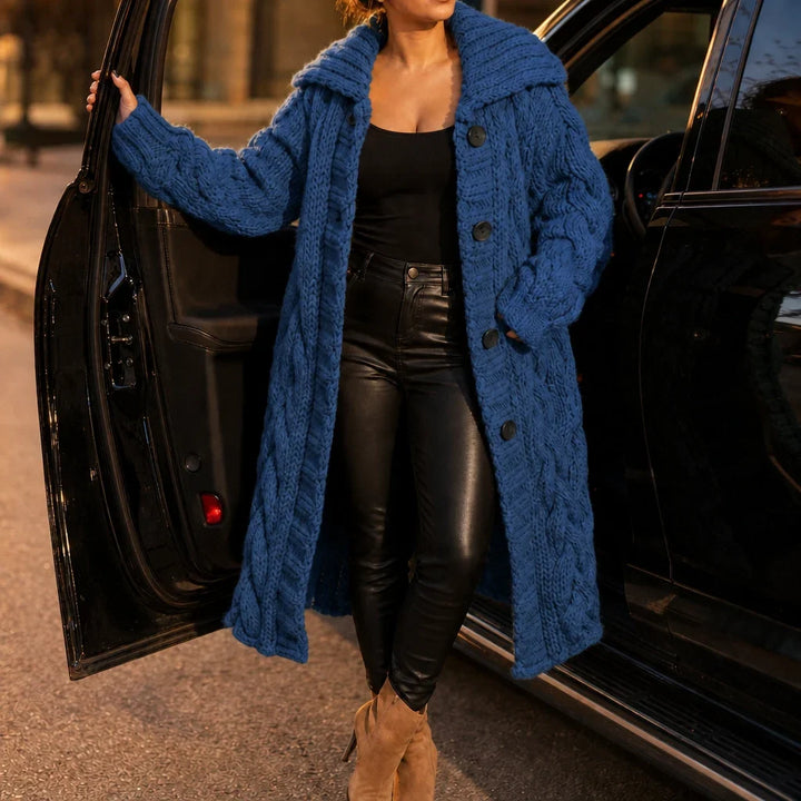 Cable & Clover – Chunky Cable-Knit Oversized Cardigan