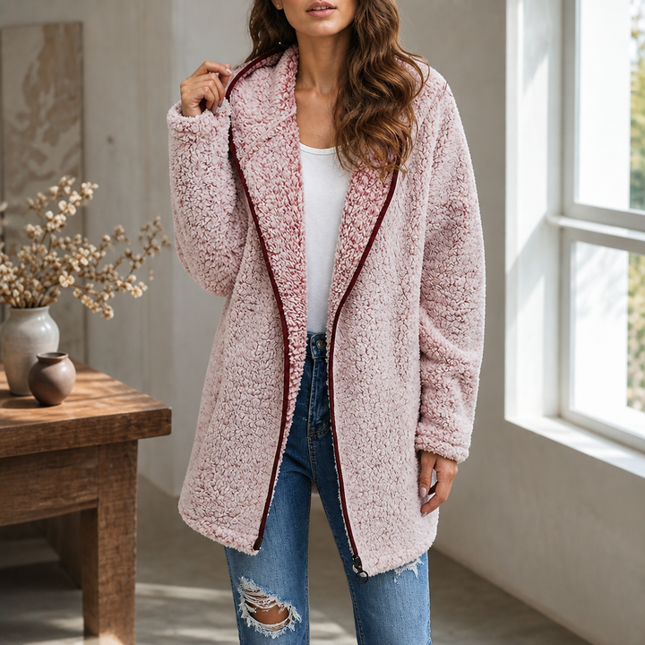 Cozyelle – Plush Hooded Cardigan