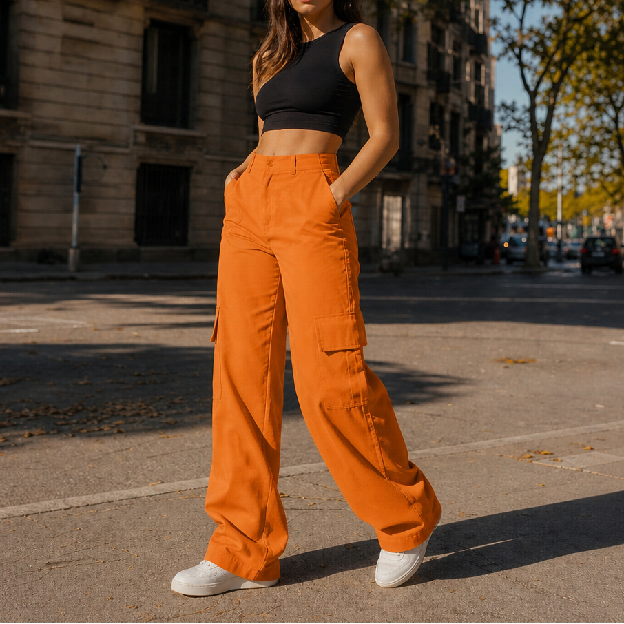 Silhoette – High-Waisted Straight-Leg Cargo Pants
