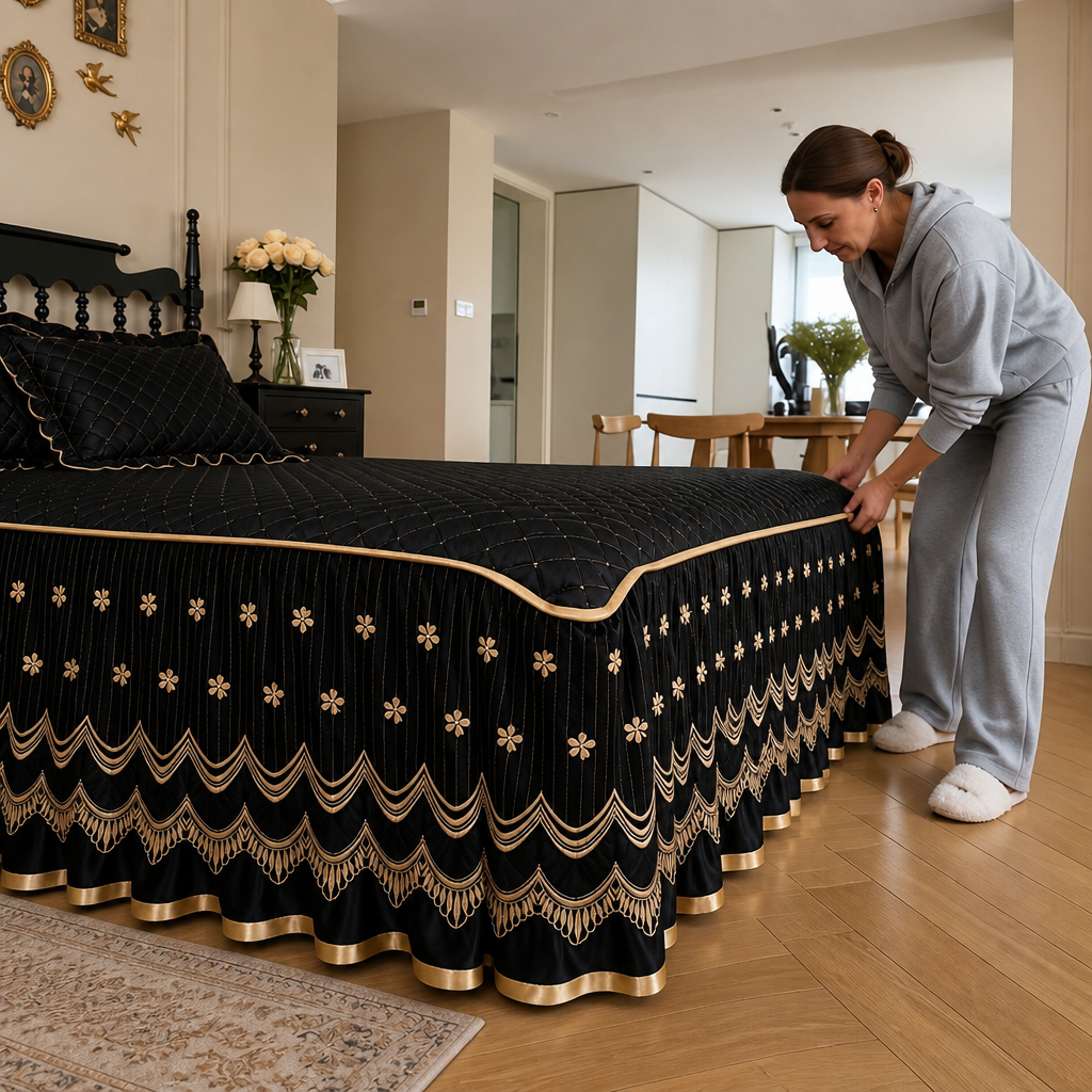 Linenna – Quilted Drop Bed Skirt