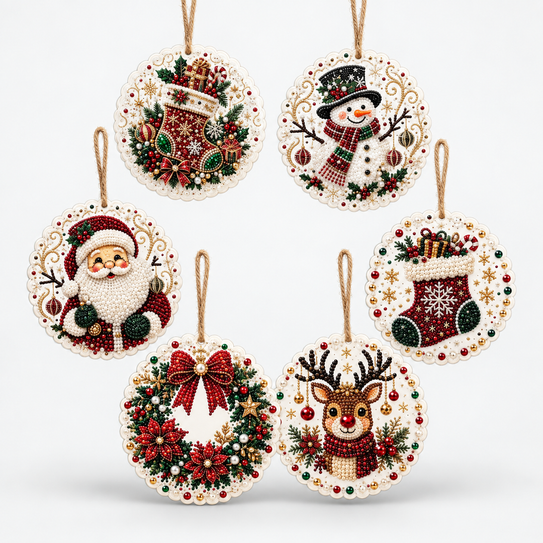 Glowbee – Diamond Painting Christmas Ornament Kit (6pcs)