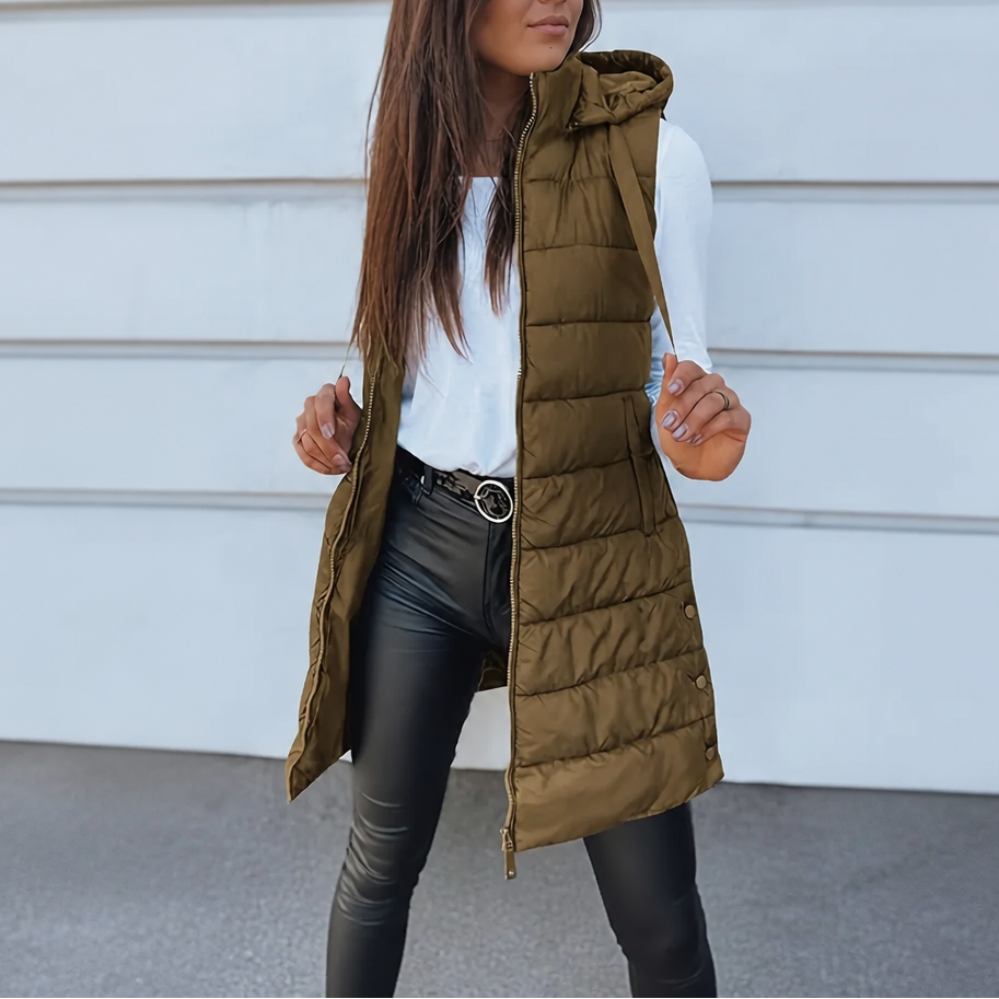Wearbella – Longline Zip-Up Puffer Vest