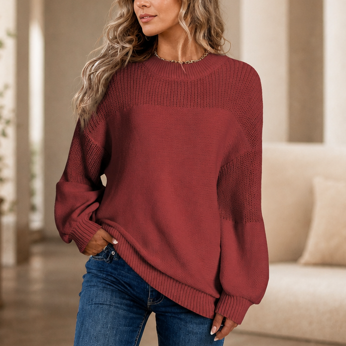 Luma Knit – Relaxed Crew-Neck Knit Sweater