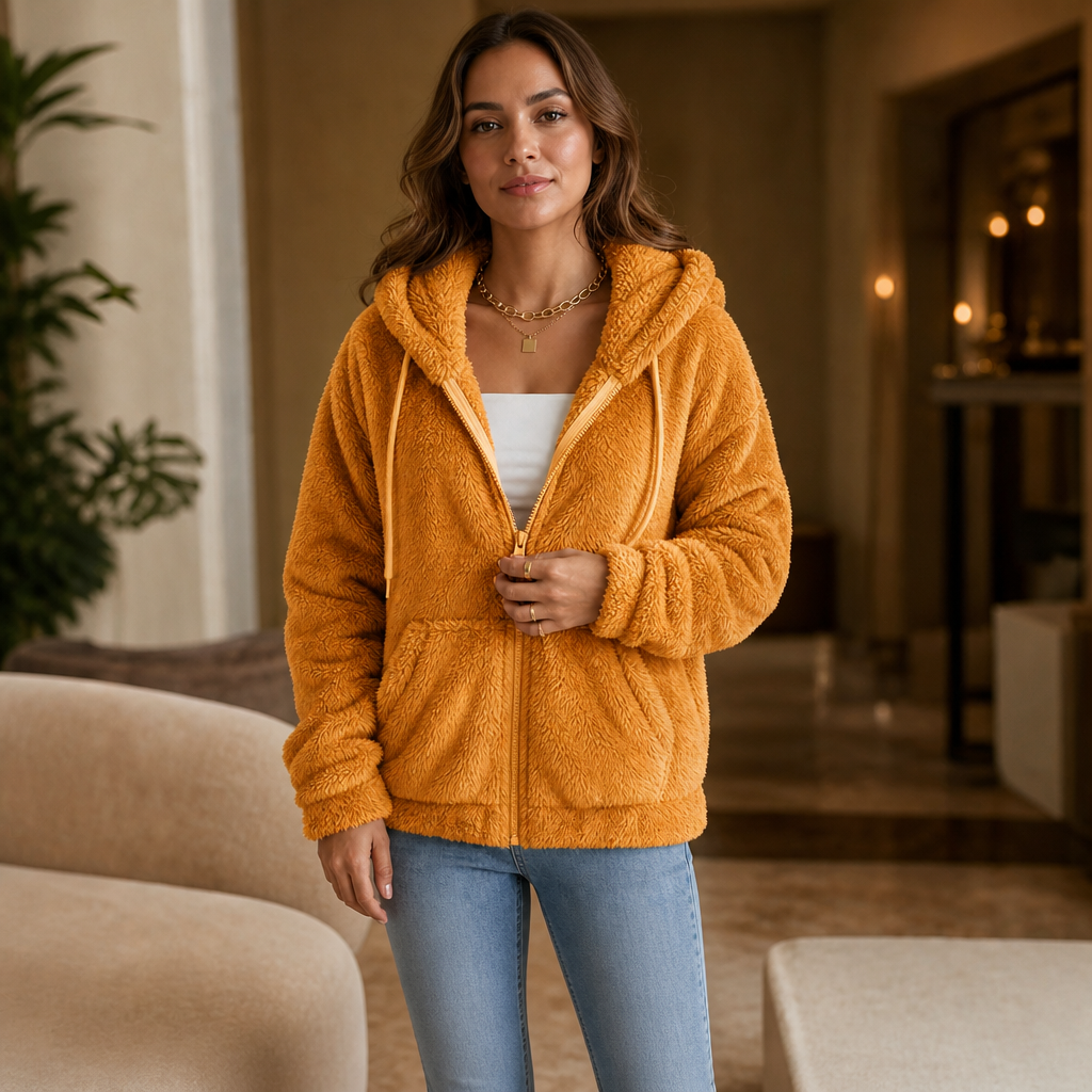 Cloudhug – Hooded Plush Zip-Up Jacket