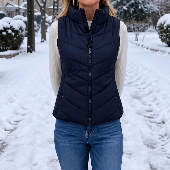 Layerly – Stand Collar Quilted Puffer Vest