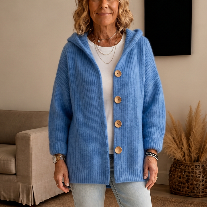 Ribelle – Chunky Rib-Knit Hooded Cardigan