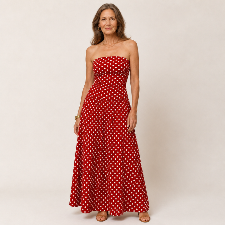 Doretta – Strapless maxi that holds without a fuss