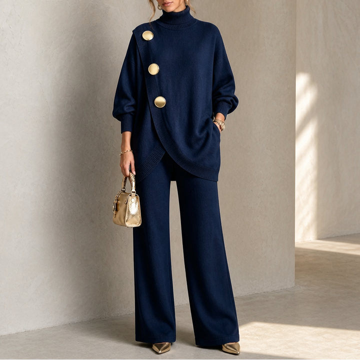 Elara Set – Turtleneck Sweater And Wide-Leg Pants Set