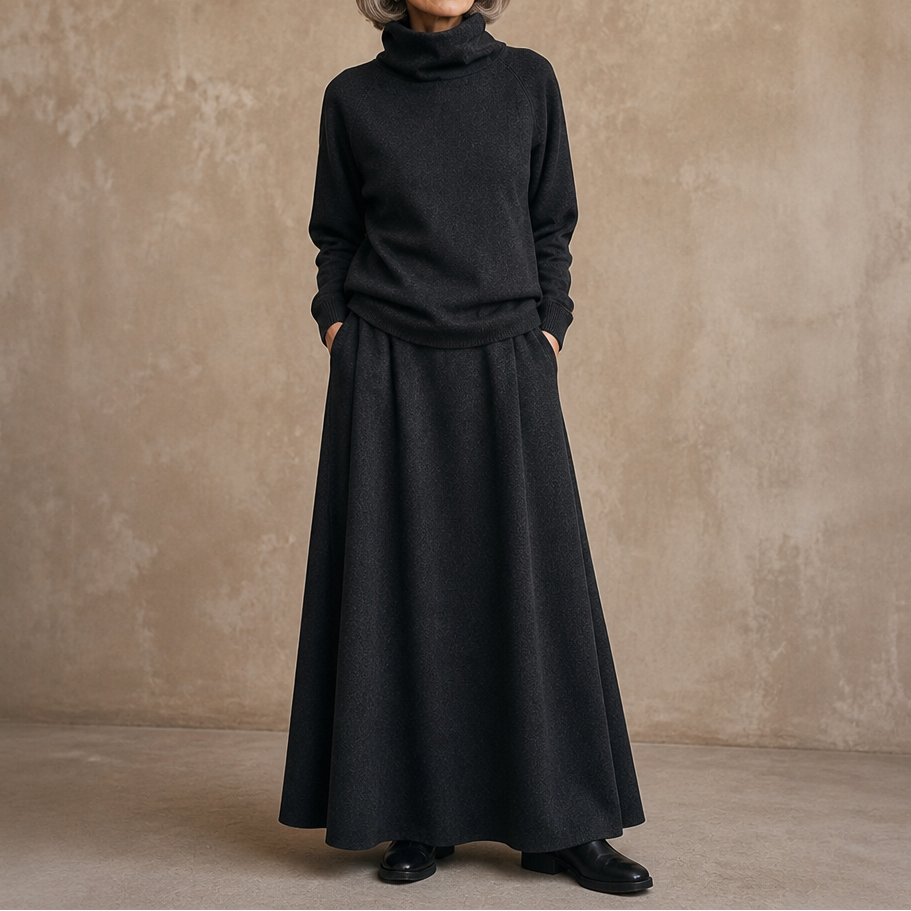 Lunelle – Turtleneck Sweater And Maxi Skirt Set