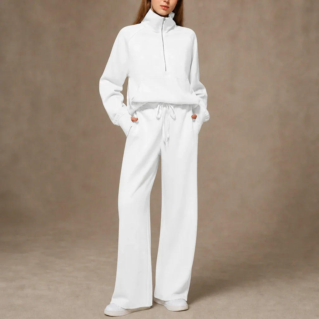 Ease & Elsewhere – Ribbed Oversized Top And Wide-Leg Pants Set
