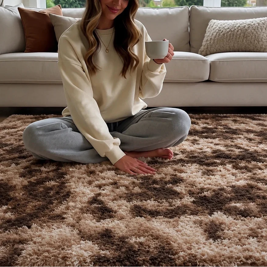 Gradia – Gradient Plush Faux-Fur Area Rug