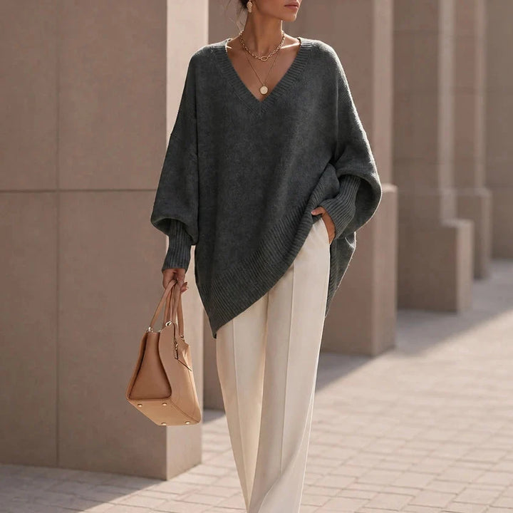 Mayfield – Oversized V-Neck Knit Sweater