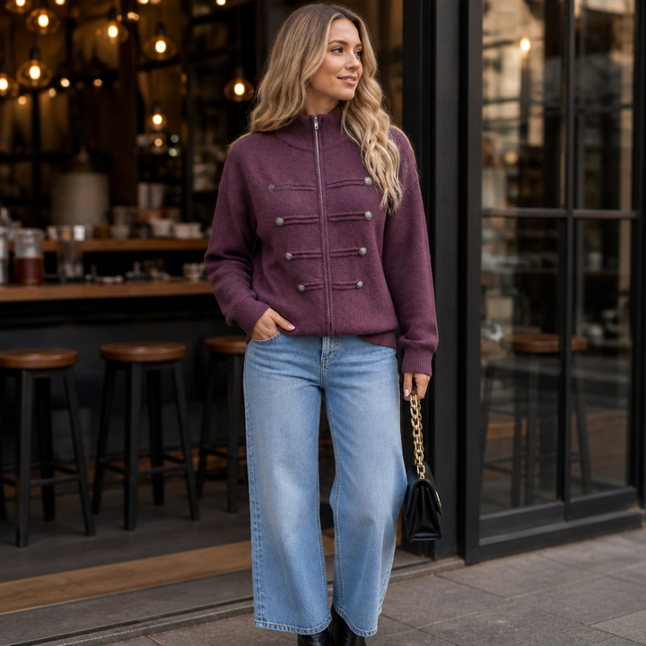 Wearbella – Double-Zip Ribbed Knit Jacket
