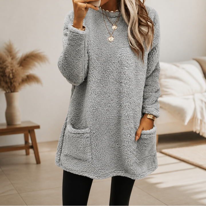 Coreheat – Brushed Fleece-Lined Longline Tunic Top