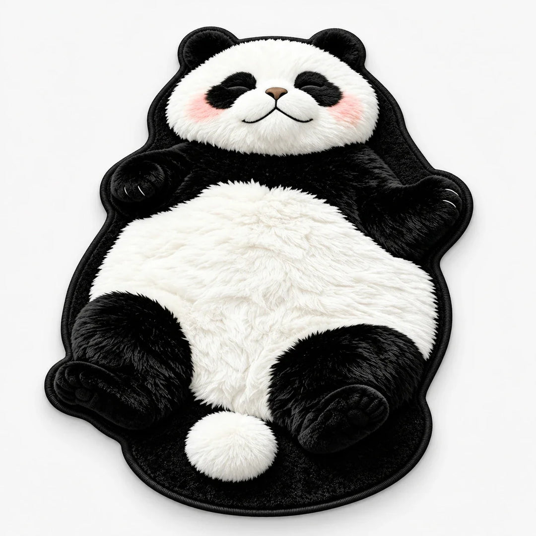 Tabby Tumble – Sleeping Cat-Shaped Plush Area Rug