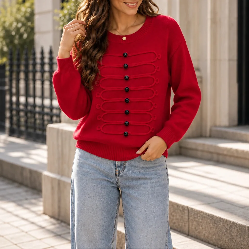 Cabledelle – Braided Crew-Neck Sweater